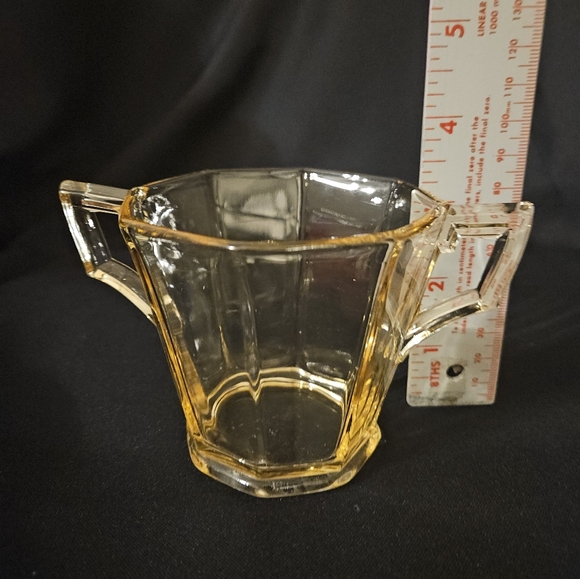 Vintage Fostoria Topaz Yellow Cream and sugar set Depression Glass - Picture 9 of 16